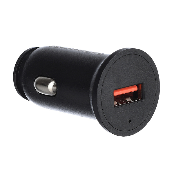 00-00028407 Автомобильное зарядное устройство GPQC11-1U 1USB 18Вт, черный, GoPower