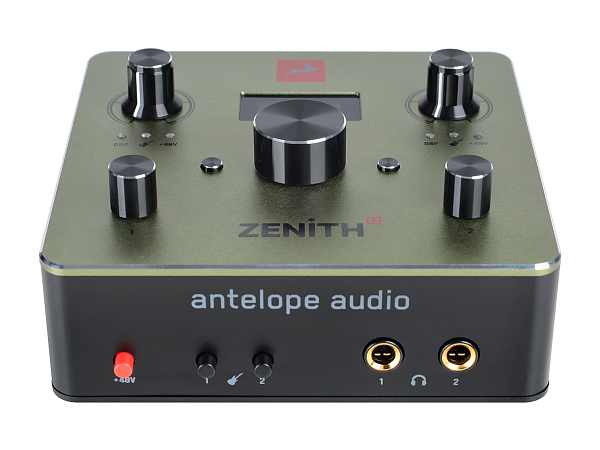 Аудиоинтерфейс Antelope Audio [Zenith 2] 32 бит/192 кГц, 2 линейных/инструментальных/микрофонных входа +48В с комбинированными XLR/Jack 6,3, 2 линейных выхода Jack 6,3 TRS,  выхода для наушников, MIDI вход/выход, DSP, TYPE-C