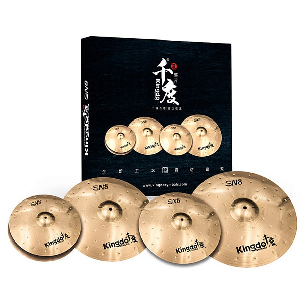 Комплект тарелок [SN8 SET 14"+16"+18"+20"] KINGDO [SN8 SET 14"+16"+18"+20"] Hi-Hat14", Crash16",Crash18",Ride20" полированные, сплав В8