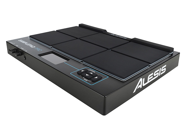 Барабанный  MIDI контроллер [SAMPLEPADPROXEU] Alesis [SamplePad PRO] 8 прорезиненных пэдов с подсветкой, входы для педалей Hi-Hat и Kick, ЖК дисплей с подсветкой, MIDI-выход и вход, стереовыход 2 ? TRS, AUX-вход, выход на наушники, SD, USB