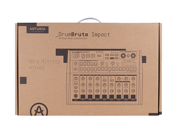 Микшер (драм машина) [561101] Arturia [DrumBrute Impact] аналоговый, 10 барабанов и перкуссии, 64-шаговый секвенсор, функции Swing, Step Repeat, Roller, Looper, 4x1/8" mini Jack выхода: стерео выход для наушников 1/8" mini Jack, 1/4" TRS Jack Mix Out, MI
