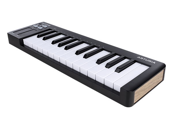 MIDI клавиатура [231512] Arturia [MicroLab 3 Black] 25 клавиш, чувствительных к скорости нажатия, сенсорные полосы pitch и modulation, режим игры аккордами, разъем для подключения педали, type-c, ПО: Analog Lab Intro, Ableton Live Lite. Цвет - черный.