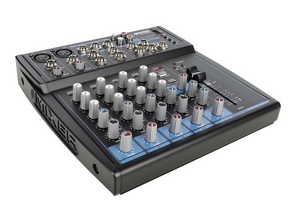 Микшер [GEM-08USB] Gemini [GEM-08USB] аналоговый, 8 каналов, выход на наушники, Bluetooth, USB-проигрыватель файлов в формате MP3/WAV