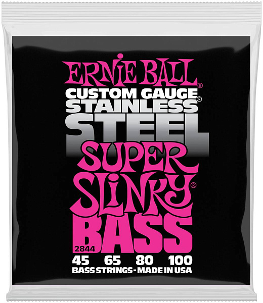 ERNIE BALL 2844 Stainless Steel Slinky Super 45-100 - Струны для бас-гитары