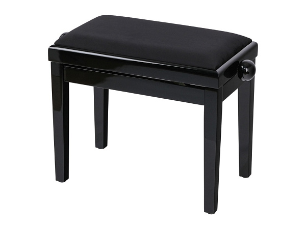 HY-PJ018B-GLOSS-BLACK Банкетка, черный/черный, вельвет, Rin