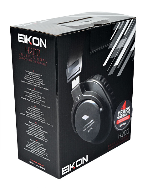 Наушники EIKON [H200] динамические, закрытые, полноразмерные, АЧХ 10-28000 Гц, чувствительность 95 дБ, сопротивление 32 Ом, в комплекте кабель с разъемом 3,5 мм TRS Jack и переходник на 6,3 мм