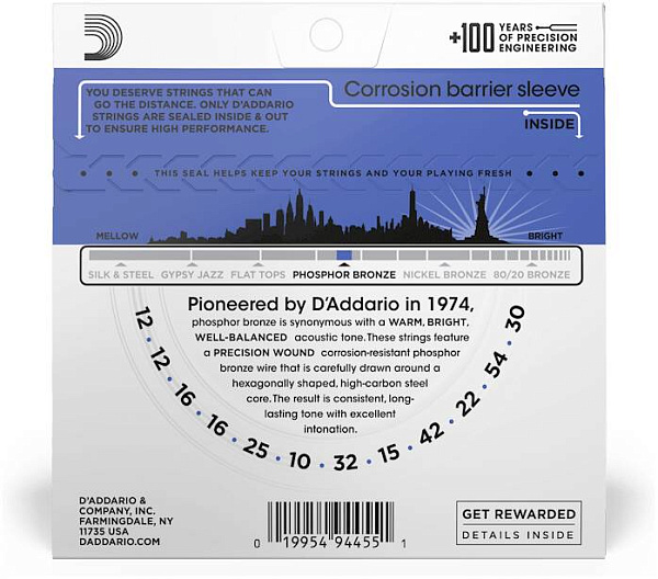 D'ADDARIO EJ37 - Струны для акустической 12-струнной гитары