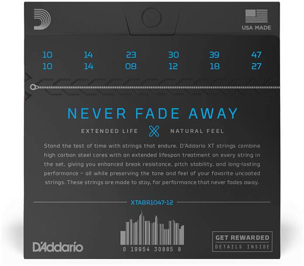 D'ADDARIO XTABR1047-12 - Струны для акустической 12-струнной гитары