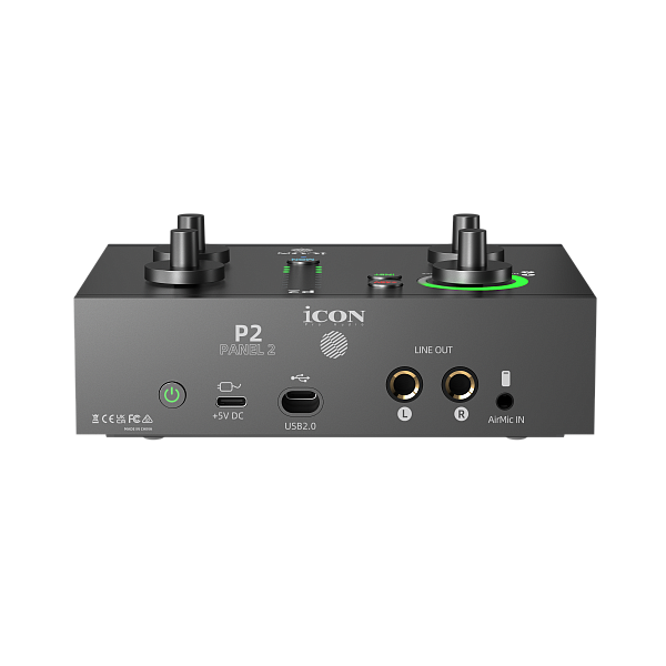 Аудиоинтерфейс [110307A3001] Icon [Panel 2] АЦП/ЦАП 24 бит/192 кГц, Combo XLR/TRS микр. вход, 1/4" TS инстр. вход, 1/8" TRS AirMic вход, 2x1/4" TRS лин. выхода, 1/4" TRS, 1/8" TRS вых. для наушн., USB-C 2.0 для комп., USB-C для питания, USB-C UNI OTG