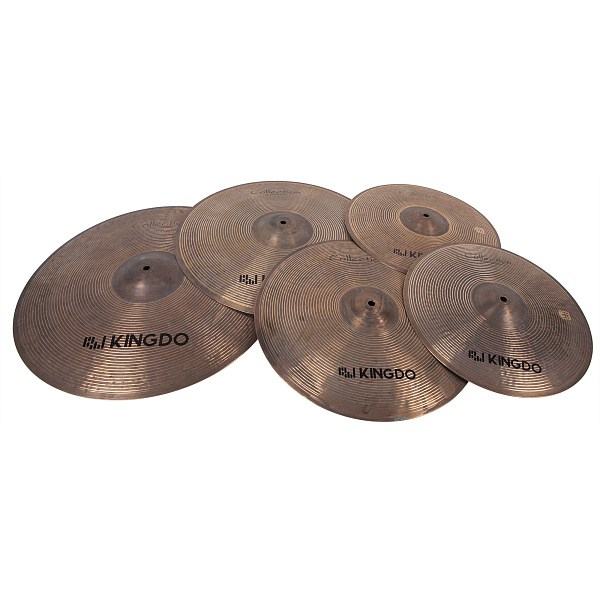 Комплект тарелок: Hi-Hat14" [COLLECTION EXTREME SET 14"+16"+18"+20"] KINGDO [COLLECTION EXTREME SET 14"+16"+18"+20"] Crash16",Crash18",Ride20" натуральная поверхность, ручная работа, сплав В20