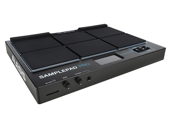 Барабанный  MIDI контроллер [SAMPLEPADPROXEU] Alesis [SamplePad PRO] 8 прорезиненных пэдов с подсветкой, входы для педалей Hi-Hat и Kick, ЖК дисплей с подсветкой, MIDI-выход и вход, стереовыход 2 ? TRS, AUX-вход, выход на наушники, SD, USB