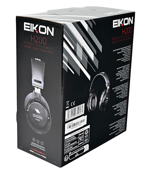 Наушники EIKON [H200] динамические, закрытые, полноразмерные, АЧХ 10-28000 Гц, чувствительность 95 дБ, сопротивление 32 Ом, в комплекте кабель с разъемом 3,5 мм TRS Jack и переходник на 6,3 мм