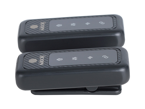 Радиосистема микрофонная Icon [AirMic 3] 2 передатчика со всенаправленными микрофонами, приемник с USB-C разъемом, кейс для зарядки, АЦП/ЦАП 24 бит/48 кГц, рабочая частота 2,4 ГГц, дальность 40 м, время непрерывной работы 8,5 часов, 24 часа с кейсом