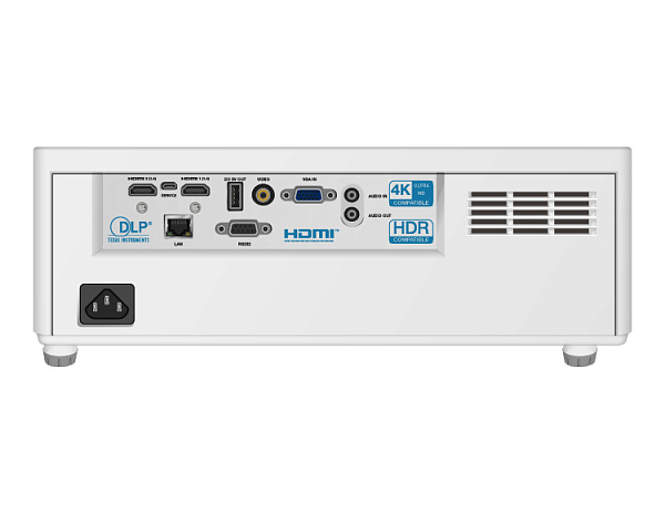 Лазерный проектор InFocus [INL2166] DLP, WXGA, 5000 lm, 300000:1, 1,19~1,54:1, HDMI x2, VGA in x1, RJ45 x1, RS232 x1, Audio in/out, USB-A x1, Composite video x1, Micro USB x1, 1х10w, поддержка 4096 x 2160 (4K) @ 50Hz, PJLink, 4.6 кг, белый