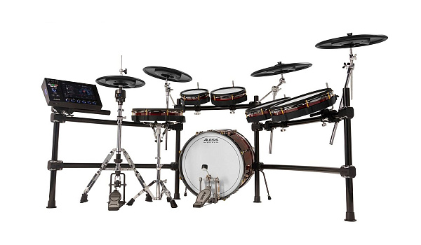 Электронная ударная установка [STRATAPRIMEKIT] Alesis [STRATA PRIME KIT] Барабаны: 14” малый, 8"/10"/12"/14” томы, 20” кик; арелки: Две 16” краш-тарелки, 18” райд, 14” хэт; Модуль: 10.1-дюймовый сенсорный экран, движок BFD (2 места)