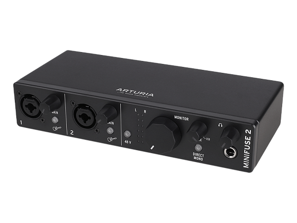 Аудиоинтерфейс USB [800202] Arturia [MiniFuse Recording Pack Black] комплект: MiniFuse 2, микрофон CM1, поп фильтр, наушники EF1 и XLR кабель. Цвет - черный