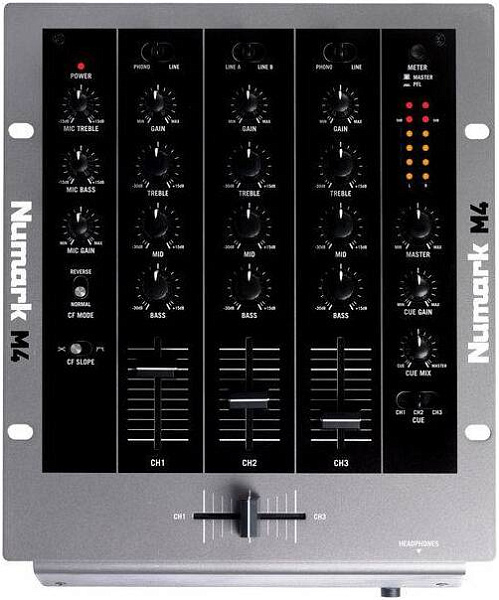 NUMARK M4, 3-канальный профессиональный 10' микшер входы: 2 phono/линейных,...