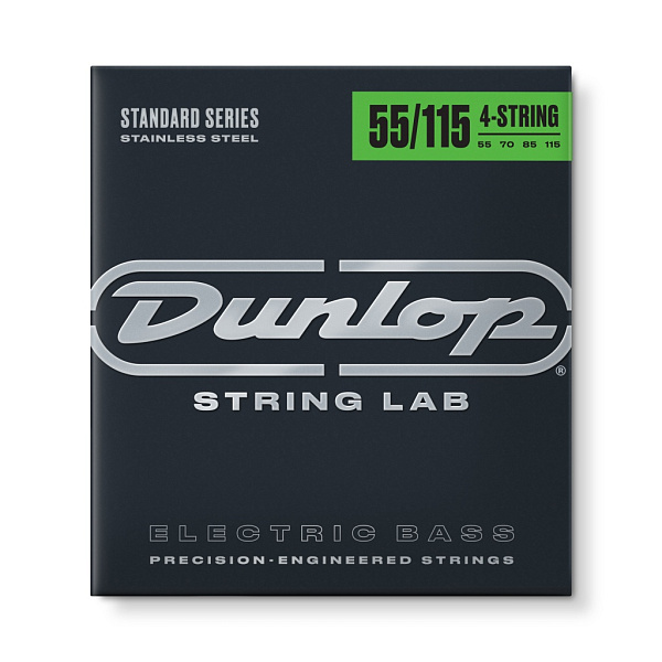 DBS55115 Комплект струн для бас-гитары, нерж.сталь, Extra Heavy, 55-115, Dunlop