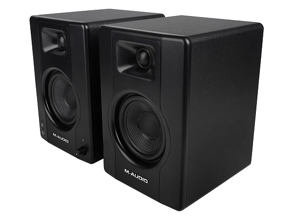 Акустическая система [BX4PAIRXEU] M-audio [BX4 (пара)] (активный+пассивный), 2-х полосные, 25 Вт, 69-22000 Гц, д4,5"+1" входы: 2x1/4" линейный вход, 2xRCA линейный вход