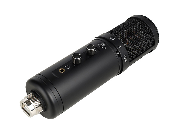Микрофон Antelope Audio [Axino Synergy Core] конденсаторный, USB, 24 бит/192 кГц, диафрагма: 34 мм, кардиоида, 20 Гц - 20 кГц, уровень звукового давления: 140 дБ (<1% THD при 1 кГц), USB тип B (совместим с USB 2.0)