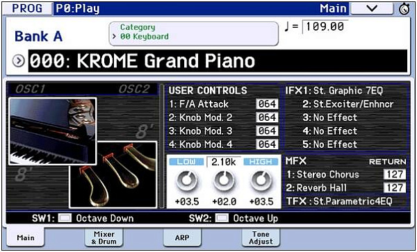KORG KROME-88 EX, клавишная рабочая станция, 88 клавиш