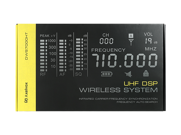 Микрофонная радиосистема Axelvox [DWS7000HT (FC Bundle)] UHF 710-726 MHz, 4 x 16 каналов,LCD дисплей, 4х ИК порт, 4 ручных микрофона, 4 силиконовых кольца