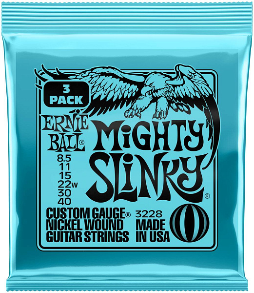 ERNIE BALL 3228 Nickel Slinky Mighty 3 Pack 8.5-40 - Струны для электрогитары