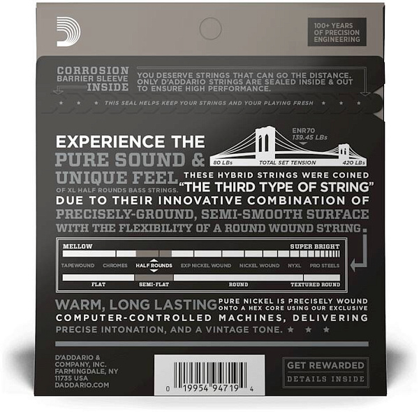 D'ADDARIO ENR 70 - Струны для бас-гитары