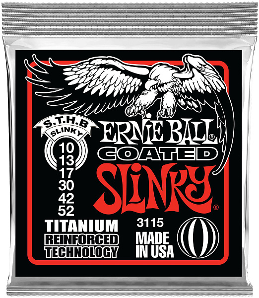ERNIE BALL 3115 RPS Coated Titanium Slinky Skinny Top Heavy Bottom 10-52 - Струны для электрогитары