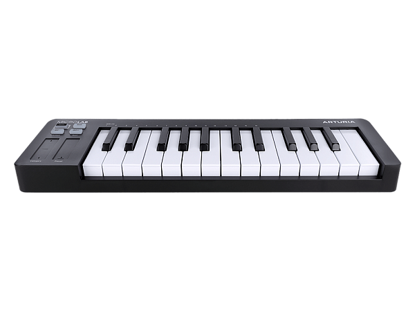MIDI клавиатура [231512] Arturia [MicroLab 3 Black] 25 клавиш, чувствительных к скорости нажатия, сенсорные полосы pitch и modulation, режим игры аккордами, разъем для подключения педали, type-c, ПО: Analog Lab Intro, Ableton Live Lite. Цвет - черный.