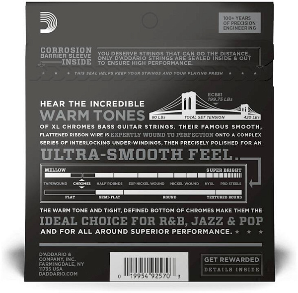 D'ADDARIO ECB 81 - Струны для бас-гитары