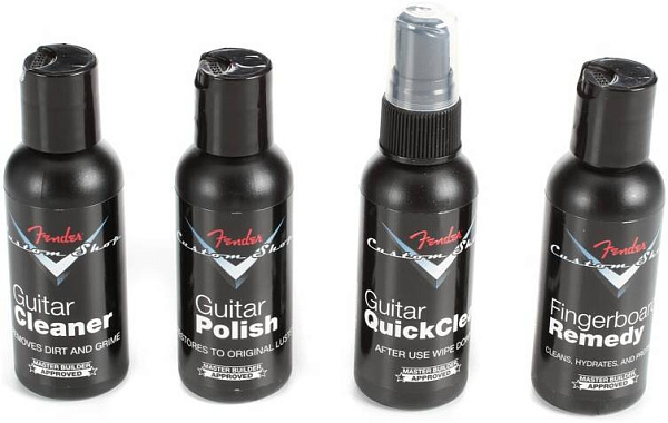 FENDER Custom Shop Deluxe Guitar Care System, 4 Pack, Black - Набор средств для ухода