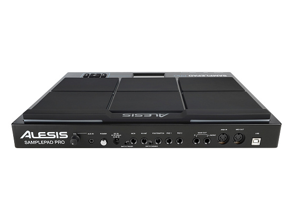 Барабанный  MIDI контроллер [SAMPLEPADPROXEU] Alesis [SamplePad PRO] 8 прорезиненных пэдов с подсветкой, входы для педалей Hi-Hat и Kick, ЖК дисплей с подсветкой, MIDI-выход и вход, стереовыход 2 ? TRS, AUX-вход, выход на наушники, SD, USB