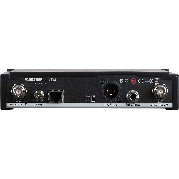 Приёмник SHURE [ULXD4E=-G51] одноканальный цифровой 470-534 MHz