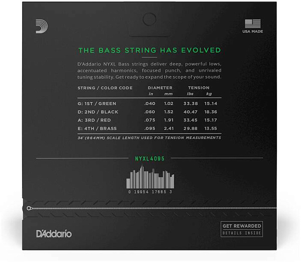 D'ADDARIO NYXL4095 - Струны для бас-гитары