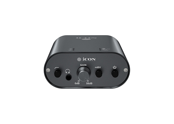 Микрофонный предусилитель Icon [MobilePre] АЧХ 20-20000 Гц, усиление 58,5 дБ, дин. диапазон 121 дБ, THD 0,013%, XLR-F микр.  вход, XLR-M лин. выход, 1/4" TRS вых. для наушников, 2х USB-C для питания, Li-Ion аккумулятор 3,7 В, 5000 мАч