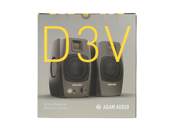 Акустическая система (студийный монитор) [AMS-D3V-Black] Adam [D3V Black] активная 2-х полосная, 3,5", 2x80+2x40 Вт, 45-23000 Гц, вход USB-C с поддержкой 24 бит/48 кГц, коррекция помещения, цвет черный