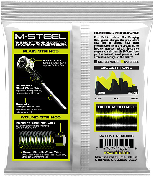 ERNIE BALL 2921 M-Steel Slinky Regular 10-46 - Струны для электрогитары