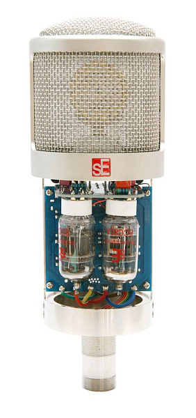 Микрофон конденсаторный sE Electronics [GEMINI II] двухламповый, 20 Гц - 20 кГц, кардиоида, в комплекте: держатель "паук", блок питания со шнуром, микрофонный кабель, металлический и деревянный кейсы.
